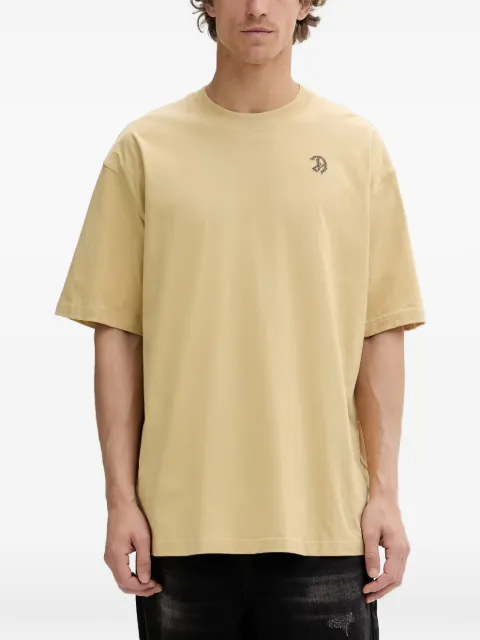 Diesel logo-embroidered graphic-print T-shirt Neutrals A224810PLAT