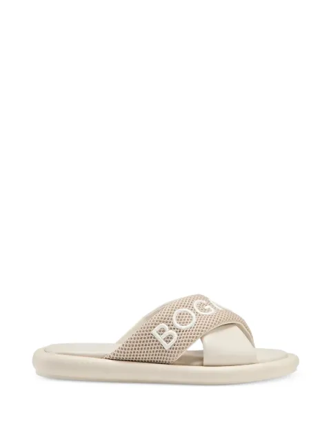 BOGNER Portofino crossover mesh-strap slides Neutrals 22625121
