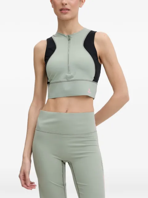 BOGNER FIRE+ICE Caia logo-print zip-up top Green 54821326
