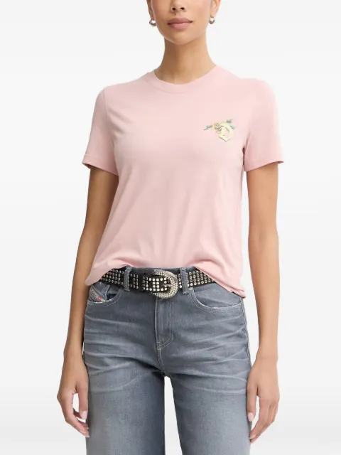 Diesel floral-print logo-patch T-shirt Pink A224880JMBD