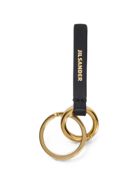 Jil Sander logo-embossed leather keyring Black J66UA0013P7336
