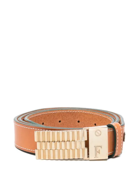 Gianfranco Ferré Pre-Owned 2000 logo-engraved buckle belt Neutrals GF180BLJ