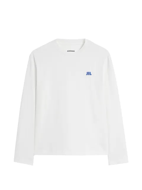 Jil Sander logo-embroidered long-sleeves T-shirt White J02GC0164J45048