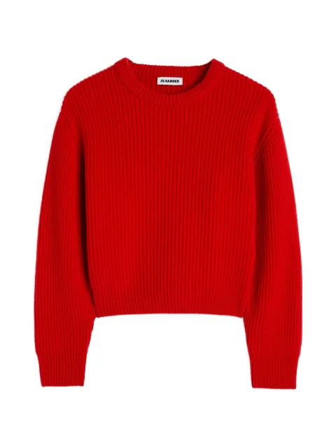 Jil Sander cropped ribbed-knit sweater Red J02GP0290J14848