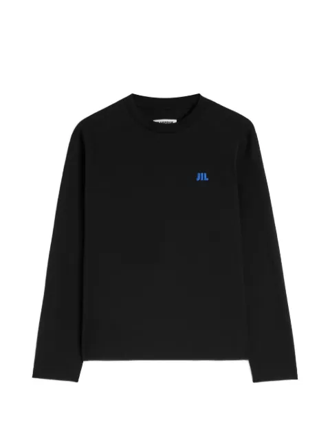 Jil Sander logo-embroidered long-sleeve T-shirt Black J02GC0164J45048