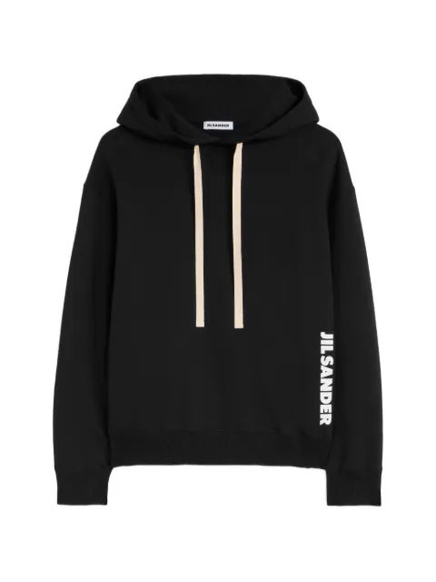 Jil Sander logo-print cotton hoodie Black J02GU0123J20128001