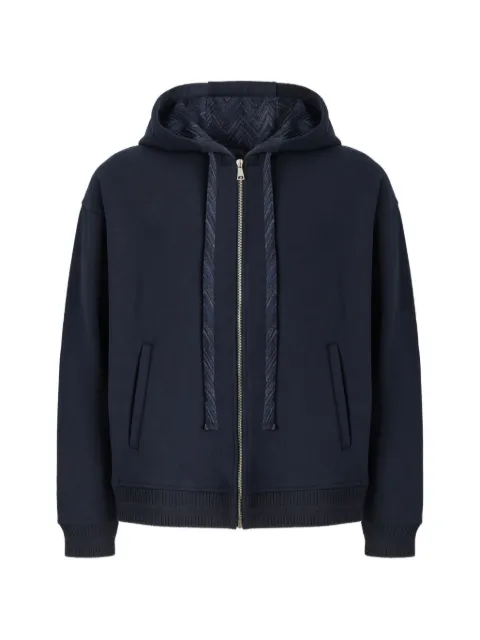 Missoni Zigzag-lining zip-up hoodie Blue US26WW00BJ00RB