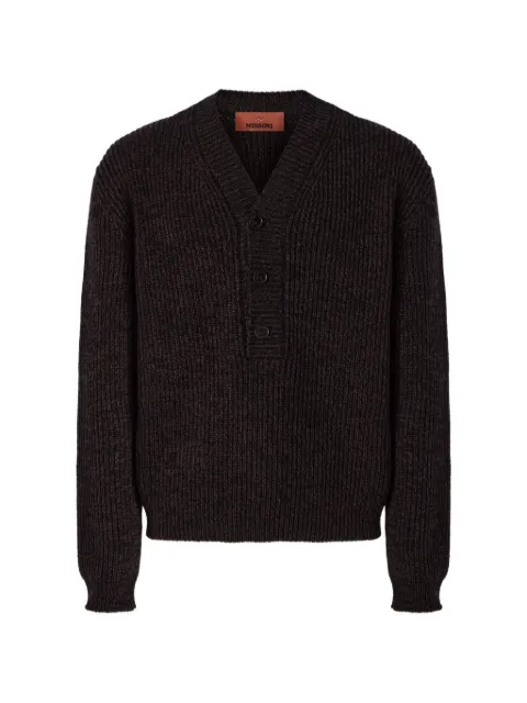 Missoni ribbed-knit V-neck sweater Brown US26WN0QBK01JS