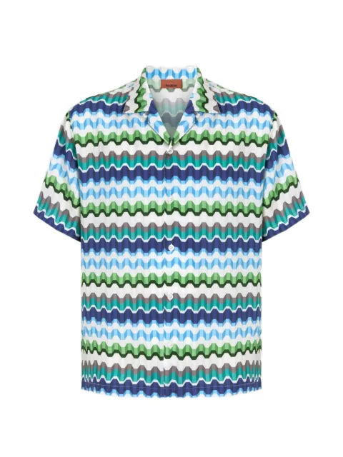 Missoni Zigzag-print short-sleeve shirt Blue BS26WJ00BW012G
