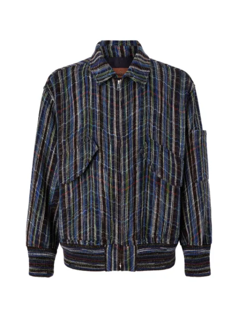Missoni Zigzag-knit zip-up jacket Blue US26WC04BC006F