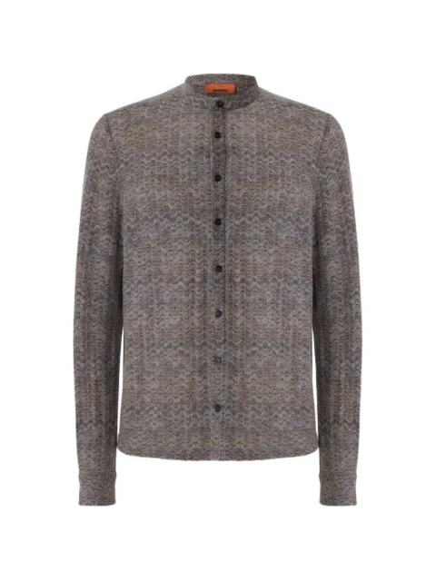 Missoni cashmere and viscose shirt with band collar Grey US26WJ02BR0162