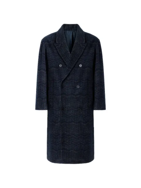 Missoni double-breasted cashmere and viscose coat Blue US26WC05BC006H