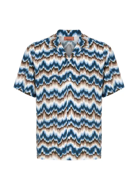 Missoni Zigzag-print short-sleeve shirt Blue BS26WJ00BW012E