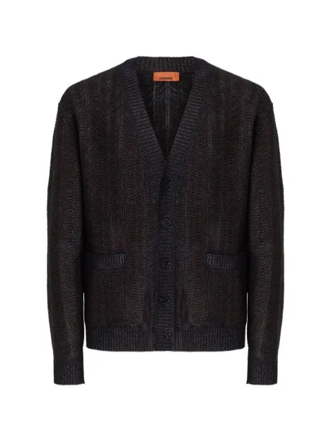 Missoni wool and viscose-blend cardigan with Greek key motif Brown US26WM0GBK01JN