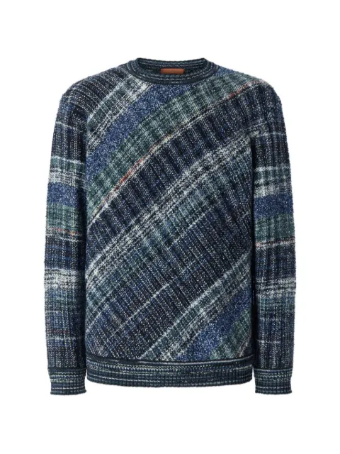 Missoni wool-blend pullover with macro-check pattern Blue US26WN02BC006I
