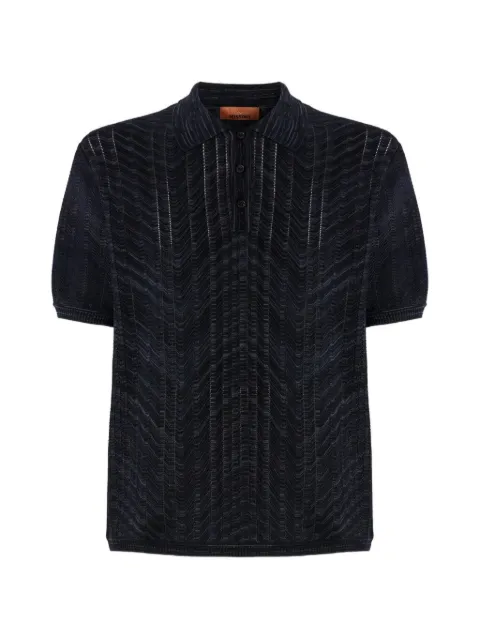 Missoni openwork knit cotton and viscose polo shirt Black US26W204BK01JM