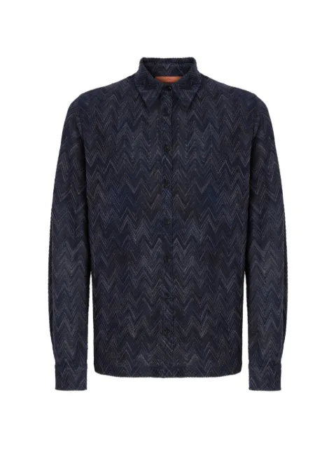 Missoni Zigzag-knit shirt Blue US26WJ04BR0163