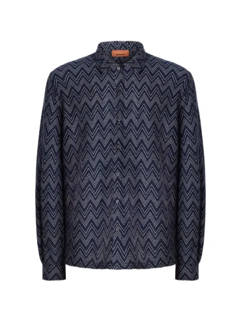 Missoni cashmere Zigzag shirt Blue US26WJ07BR014M
