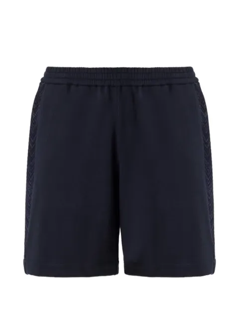 Missoni cotton fleece shorts with knit inserts Blue US26WI03BJ00RB