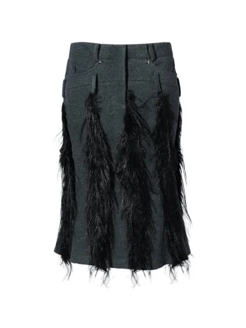 Fey Fey Worldwide belt-loop midi skirt Black A5S425TBK