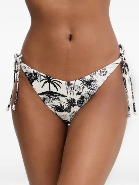 Karl Lagerfeld scenic-print side-tie bikini bottoms White B2W460561GW