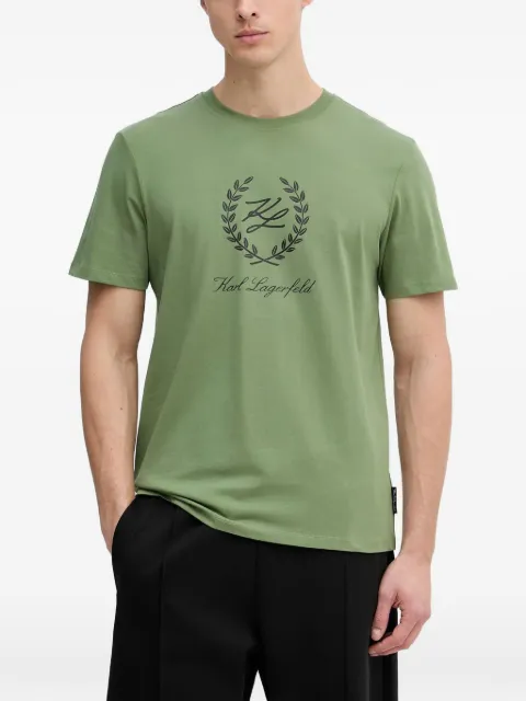 Karl Lagerfeld logo-print crew-neck T-shirt Green B2M460482HO