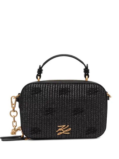 Karl Lagerfeld woven logo-plaque cross body bag Black B2W30041999