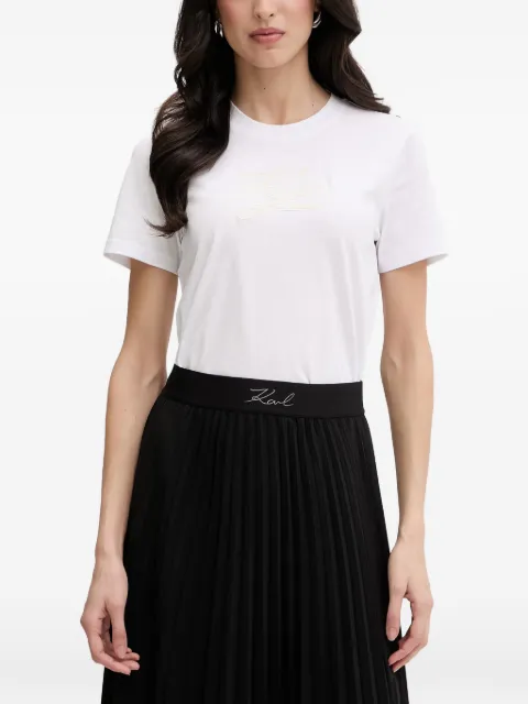 Karl Lagerfeld embroidered-logo T-shirt White B2W17093100