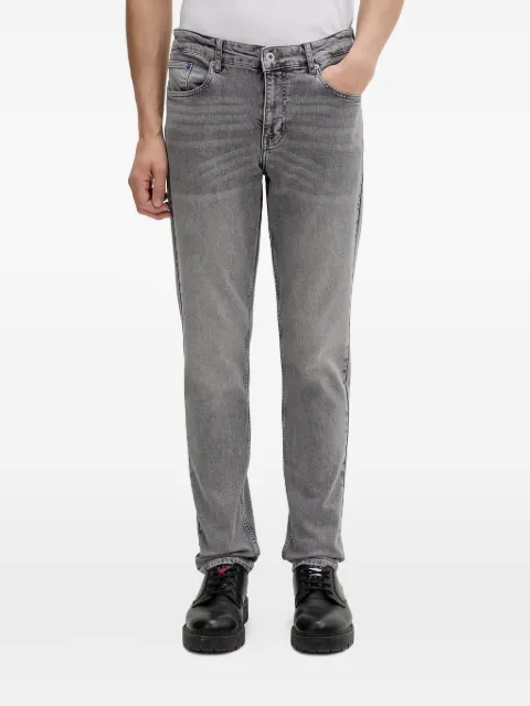 Karl Lagerfeld Jeans logo-patch whiskered jeans Grey B2M10104E10