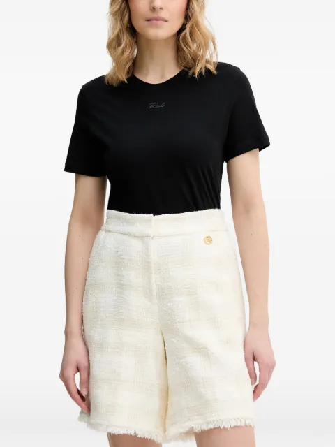 Karl Lagerfeld logo-embroidered T-shirt Black B2W17094999