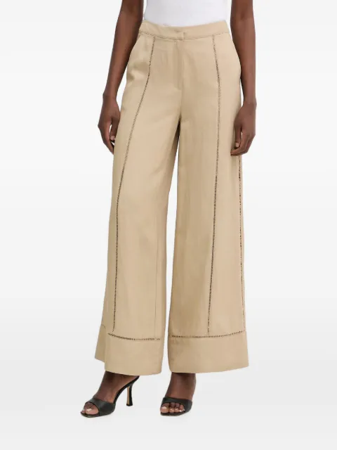 Karl Lagerfeld faggoting-detail wide-leg trousers Neutrals B2W100072FT