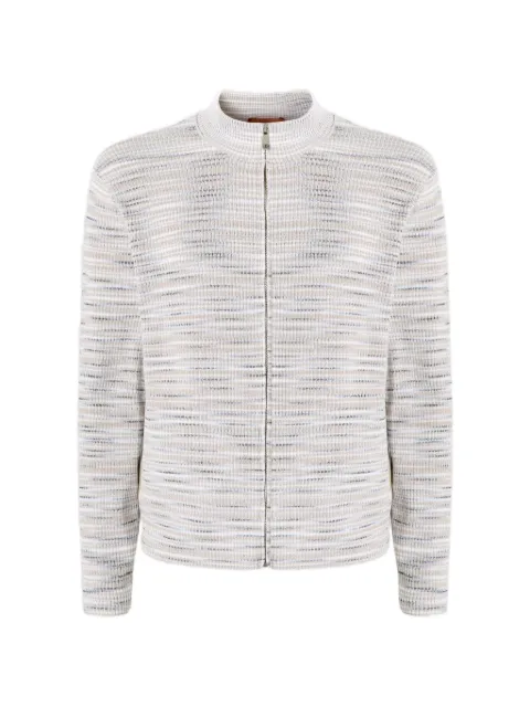 Missoni ribbed zip-up cardigan Neutrals US26SM0ABK01GD