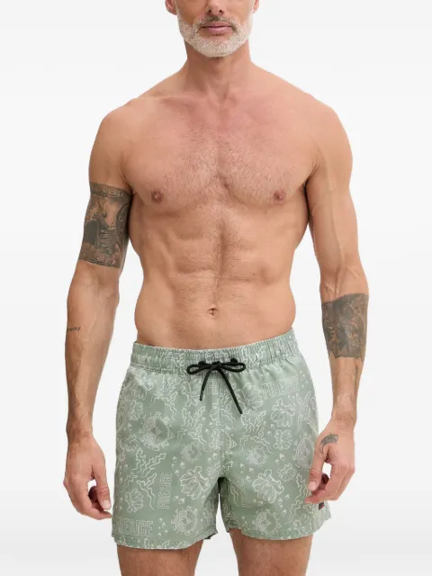 BOGNER FIRE+ICE Nelson logo-print drawstring swim shorts Green 14011308