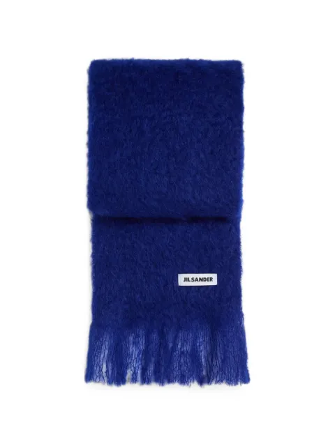 Jil Sander slim wool blend scarf Blue J22TE0114J40041