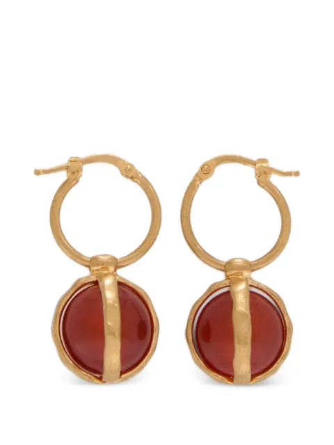Jil Sander agate-pendant hoop earrings Gold J11VG0355P9376