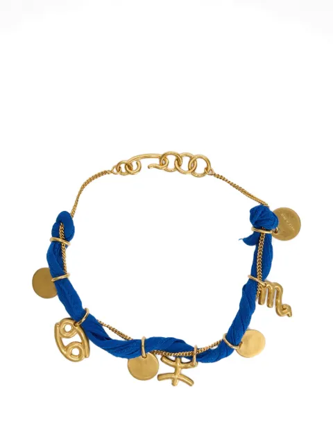 Jil Sander zodiac-pendant silk-torchon bracelet Blue J30UY0053P8925