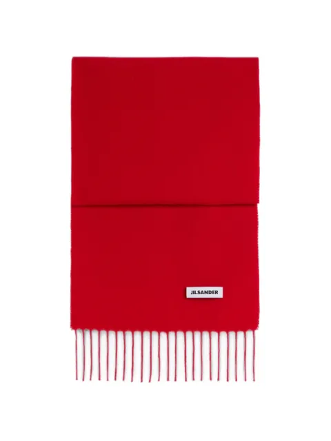 Jil Sander slim wool scarf Red J02TE0115J40376