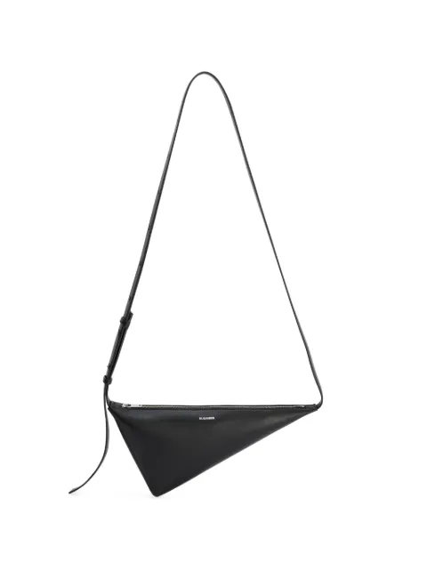 Jil Sander Triangle leather messenger bag Black J26WG0071P9176