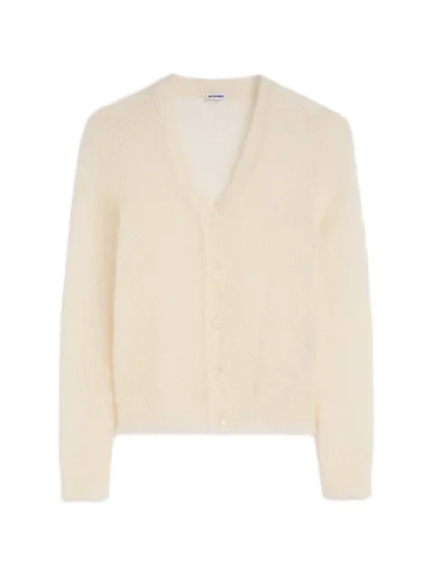 Jil Sander lace-knit mohair-blend cardigan White J02HP0059J14875