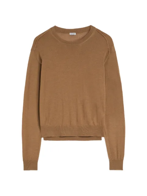 Jil Sander ribbed-trim crew-neck sweater Brown J02GP0297J14501