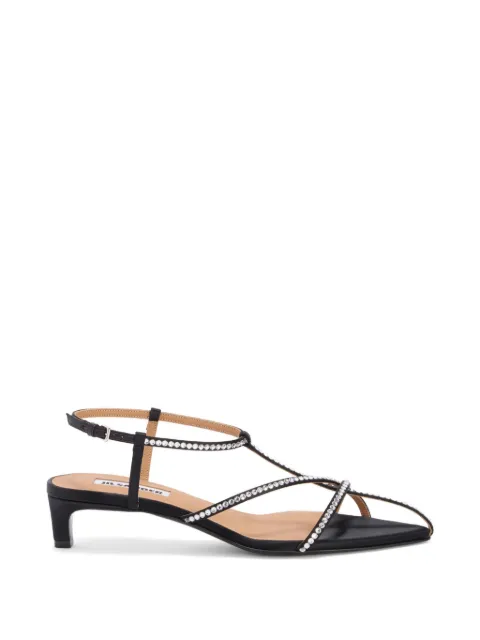 Jil Sander crystal-embellished satin sandals Black J15WP0184P7551