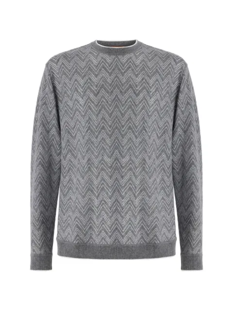 Missoni long-sleeve cashmere zig zag sweater Grey UC26WN00BR014M