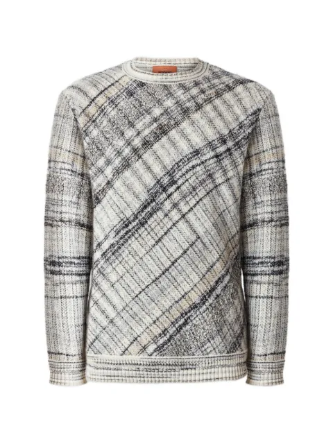 Missoni wool-blend pullover with macro-check pattern Neutrals US26WN02BC006I