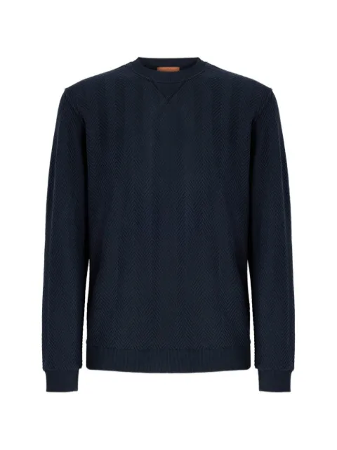 Missoni Tone-on-tone Chevron cotton and viscose crewneck sweatshirt Blue UC26WW00BR014P