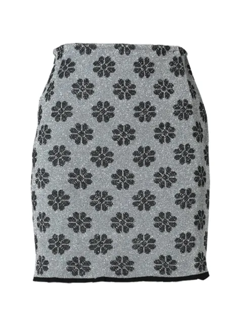 ANDREJ GRONAU flower-pattern mini skirt Grey AG25F05003GY
