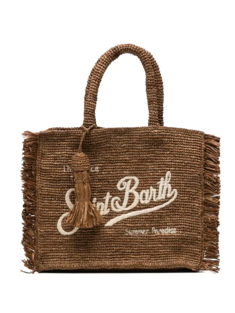 MC2 Saint Barth Colette fringed raffia tote bag Brown COL0026