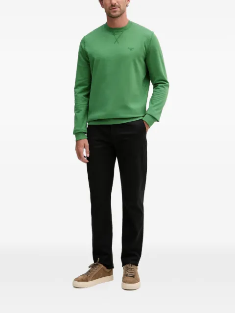 Barbour logo-embroidered crew-neck sweatshirt Green MOL0743