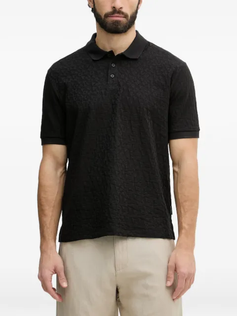 Armani Exchange logo-jacquard polo shirt Black XM002346AF1