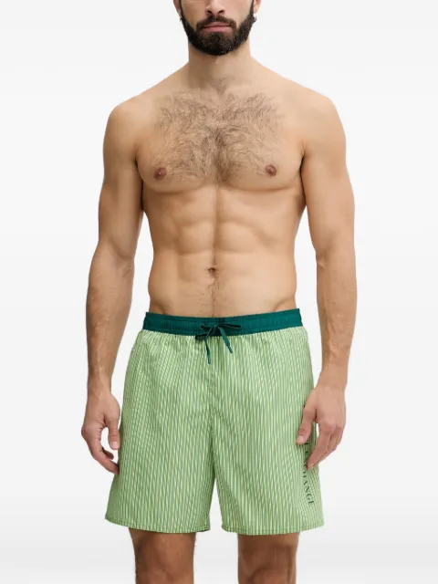 Armani Exchange stripe-print drawstring-waist swim shorts Green XM000832AF2