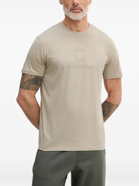 Armani Exchange embossed-logo T-shirt Neutrals XM002450AF1
